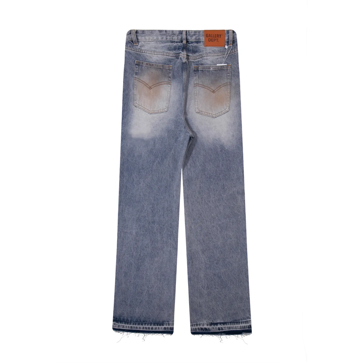 652#Gallery Dept New Retro Dirty Feng Shui Washed Mud Dye Knife Cut Splash Ink Jeans American High Street Casual Trousers Washed Blue S～XL p250